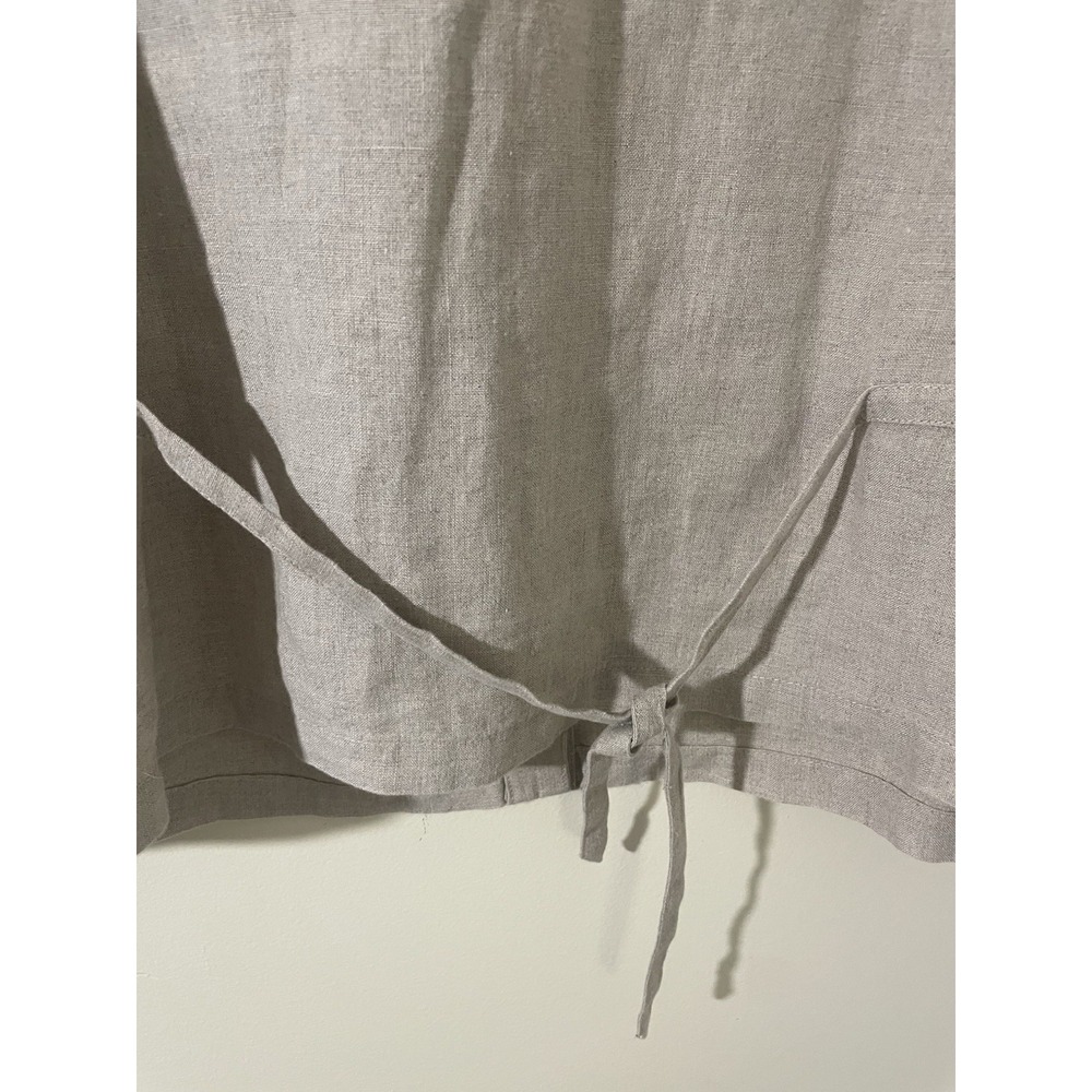 Eileen Fisher Organic Linen Tie Back Vest Tank Top Oatmeal XL Lagenlook NEW - Picture 3 of 6